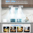 35.5/29.5 Inch Under Cabinet Range Hood 900 CFM Kitchen Vent with 4 Fan Speed