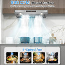 35.5/29.5 Inch Under Cabinet Range Hood 900 CFM Kitchen Vent with 4 Fan Speed by LJGDeals