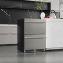 24 Inch Under Counter Dual Drawer Fridge with 37‚Ñâ-64‚Ñâ Temperature Range-Silver by LJGDeals
