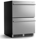 24 Inch Under Counter Dual Drawer Fridge with 37‚Ñâ-64‚Ñâ Temperature Range-Silver by DirectDeals