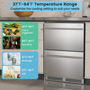 24 Inch Under Counter Dual Drawer Fridge with 37‚Ñâ-64‚Ñâ Temperature Range-Silver by LJGDeals