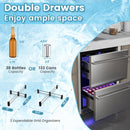 24 Inch Under Counter Dual Drawer Fridge with 37‚Ñâ-64‚Ñâ Temperature Range-Silver by LJGDeals