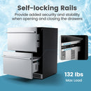 24 Inch Under Counter Dual Drawer Fridge with 37‚Ñâ-64‚Ñâ Temperature Range-Silver by LJGDeals