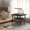 Under Desk Printer Stand with 4 Wheels and Locking Mechanism-Black
