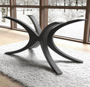 Unique Shape Metal Table Base/Legs Matte Black (D)28.5" (H)28" (W)55" angle view