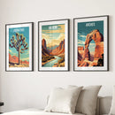 3 Piece USA National Park Art. Big Bend, Arches, Joshua Tree by Wall Art Set