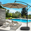 Fillable Universal Offset Umbrella Base with Cross Base and Wheels-Black by LJGDeals