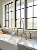 Unlacquered Brass Kitchen Faucet - 8" Bridge Faucet