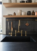Unlacquered Brass Kitchen Faucet - 8" Bridge Faucet by Palmeraies
