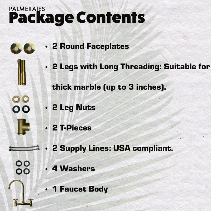 Unlacquered Brass Kitchen Faucet - 8" Bridge Faucet