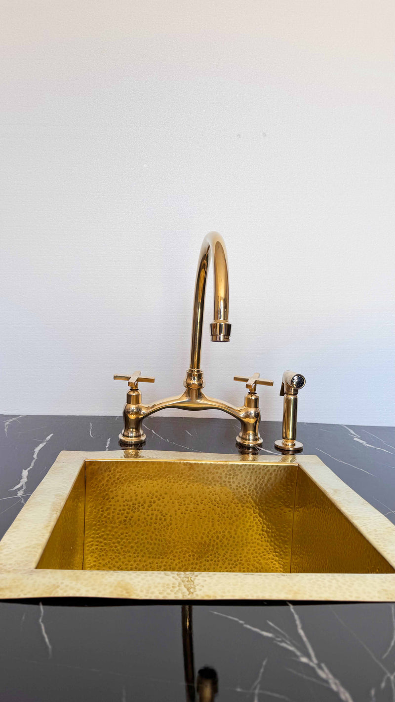 Antique Brass Kitchen Faucet - Unlacquered Brass Kitchen Faucets