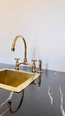 Antique Brass Kitchen Faucet - Unlacquered Brass Kitchen Faucets by Palmeraies