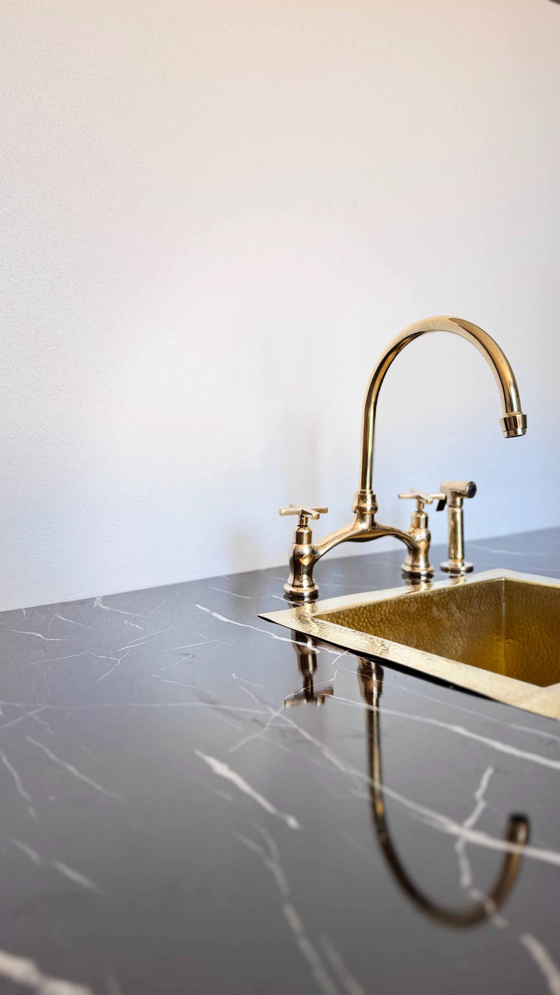 Antique Brass Kitchen Faucet - Unlacquered Brass Kitchen Faucets