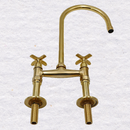 Vintage 8" Kitchen Unlacquered Brass Bridge faucet