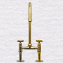 Vintage 8" Kitchen Unlacquered Brass Bridge faucet