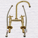 Vintage 8" Kitchen Unlacquered Brass Bridge faucet