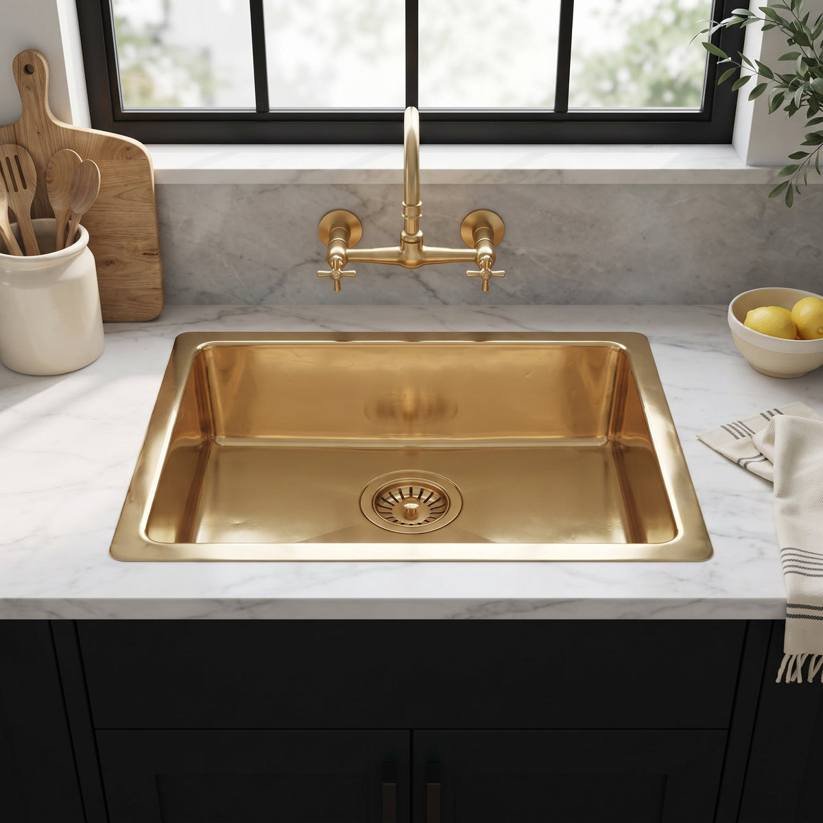 Unlacquered Brass Kitchen Island Sink, photo 3 of 8