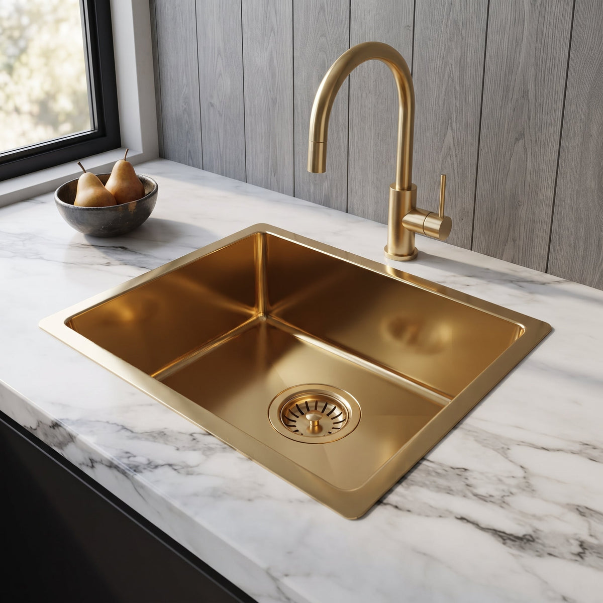 Unlacquered Brass Kitchen Island Sink, photo 4 of 8