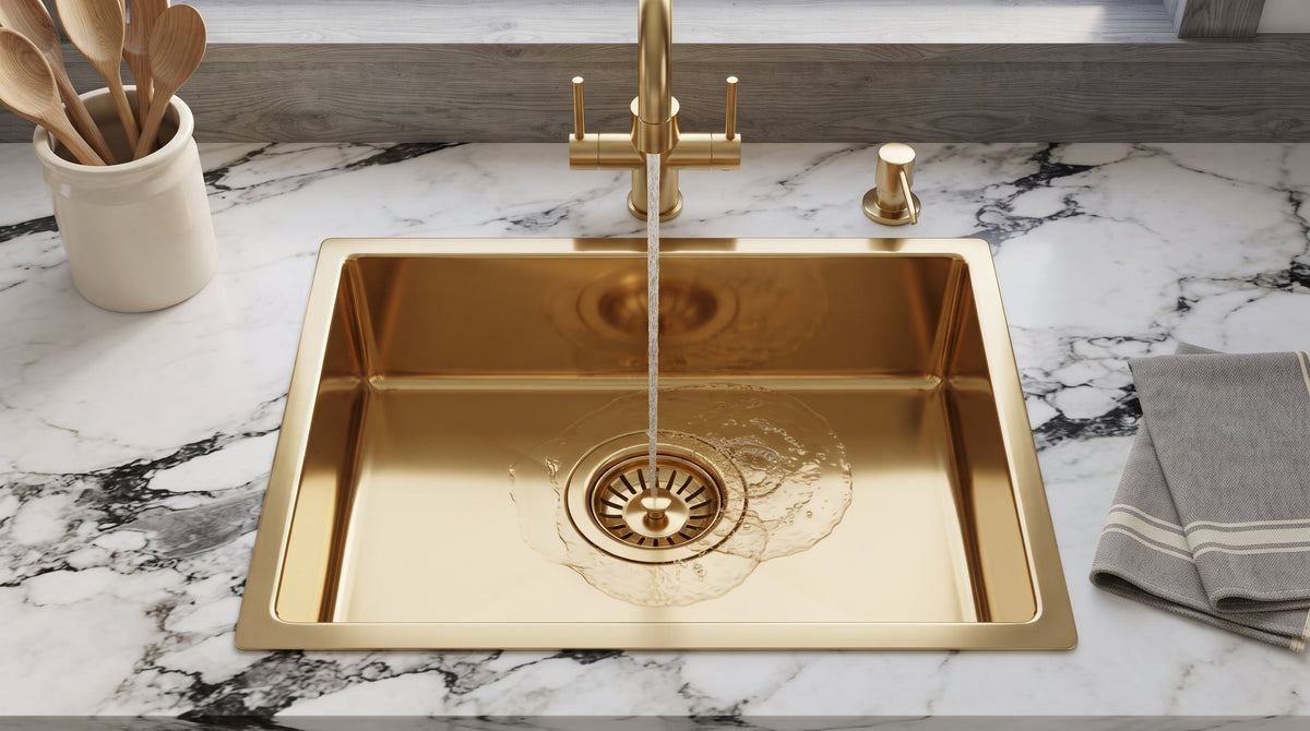 Unlacquered Brass Kitchen Island Sink, photo 2 of 8