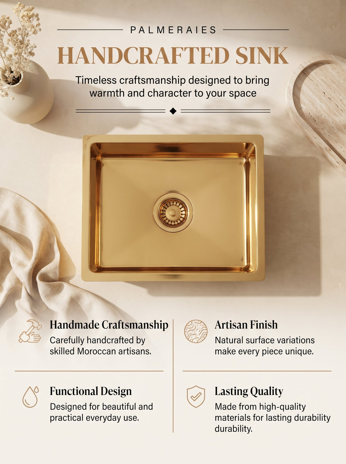 Unlacquered Brass Kitchen Island Sink, photo 6 of 8