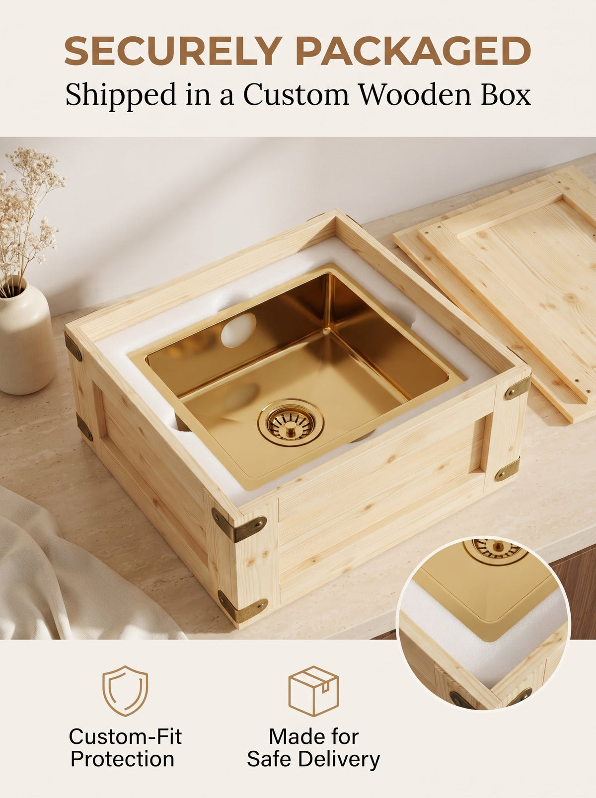 Unlacquered Brass Kitchen Island Sink, photo 7 of 8
