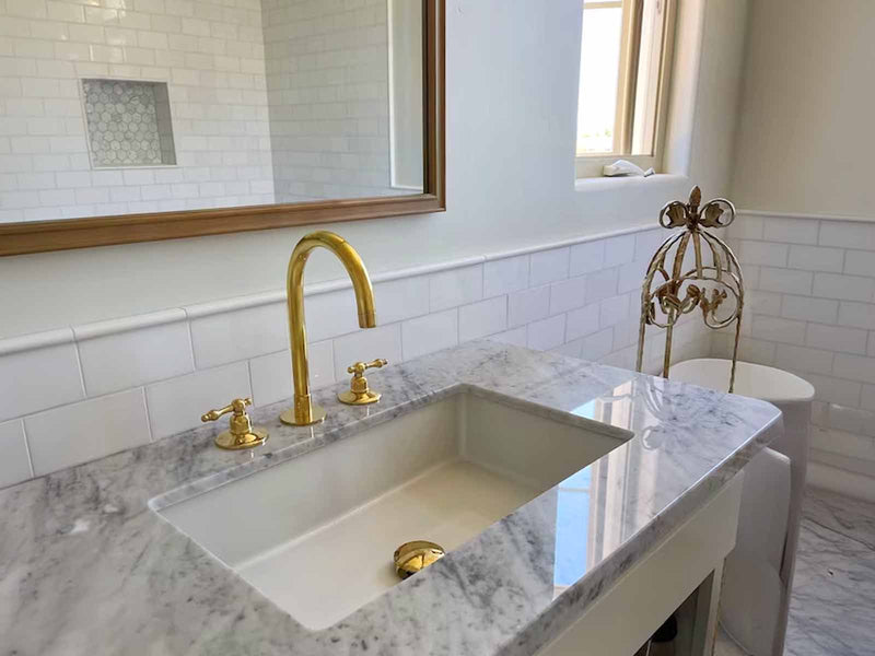 3 Hole Bathroom Faucet - Brass Roman Tub Faucet