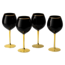 Set Of 4 Black Wine Glasses Gold Stemmed 14 Oz By Gold Rim Wine Glasses Black Colore by The Wine Savant