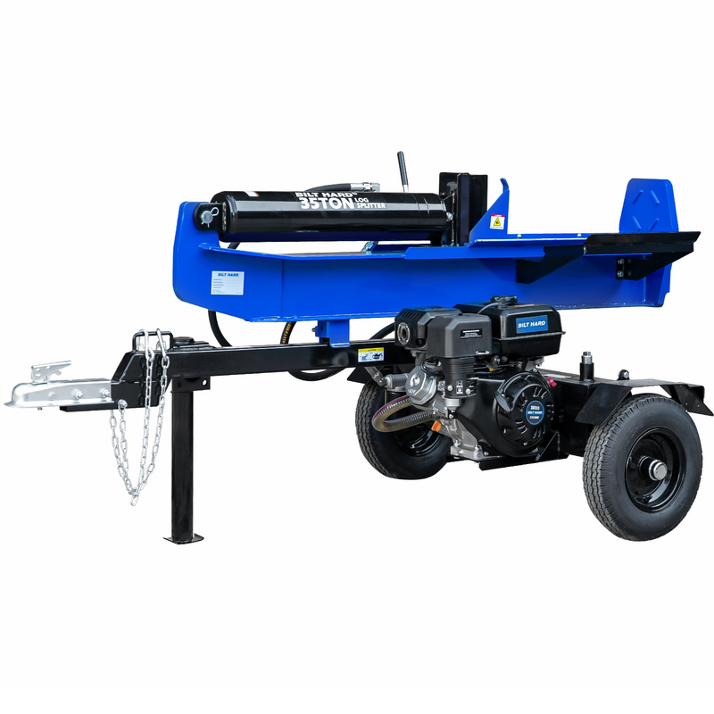 LOG-X Series 35-Ton Full Beam Gas Log Splitter: 10hp 301cc OHV Engine, 23" Stroke