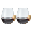 Corked Stemless Wine Glasses | Set of 2 (19.6 OZ)