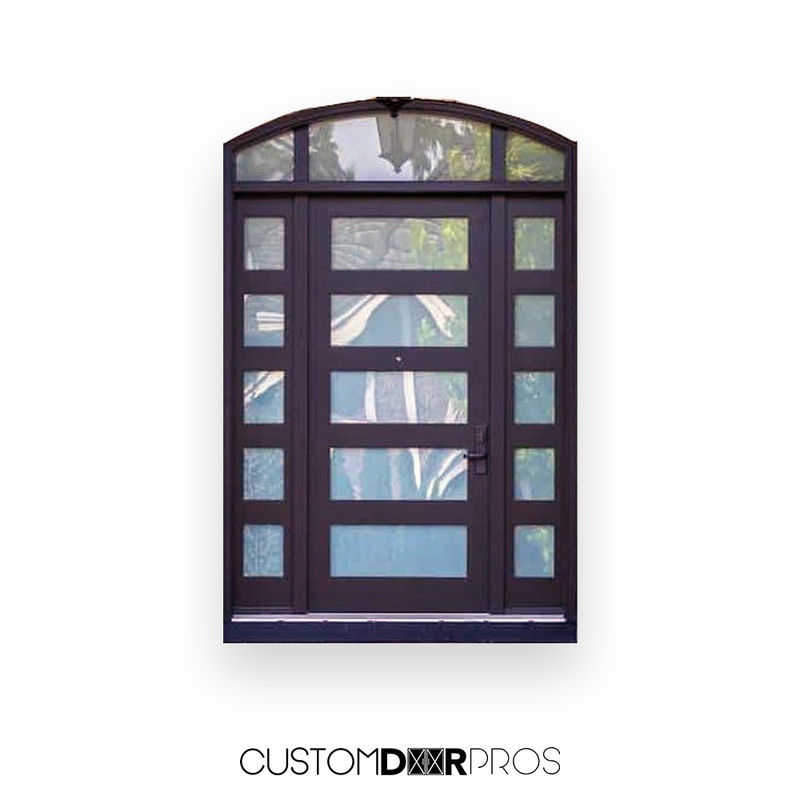 Atlas Contemporary Iron Door with Sidelights