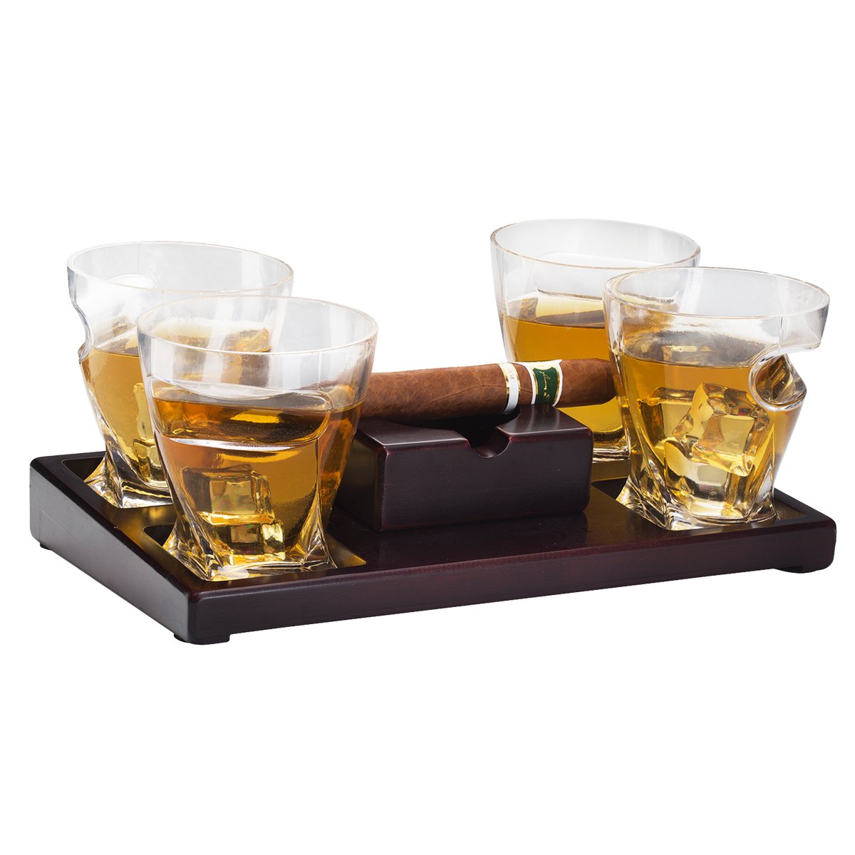 Cigar Holder Whiskey Glasses Set, photo 2 of 4