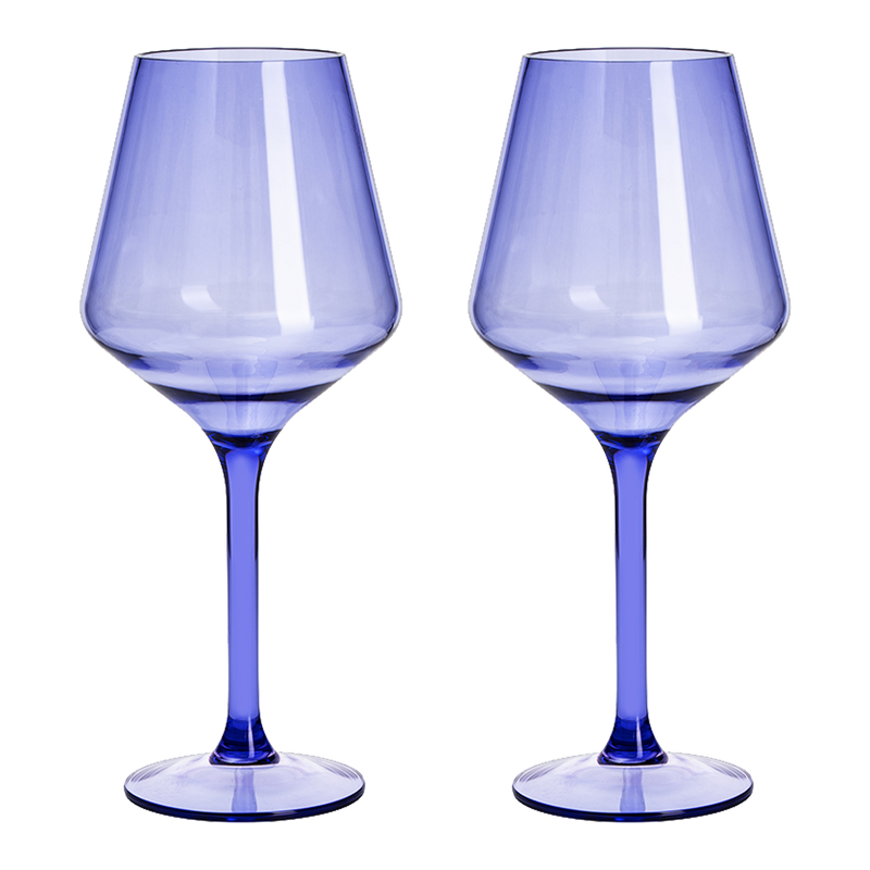 Floating Wine Glasses for Pool - Set of 2-15 OZ Shatterproof Poolside Wine Glasses, Tritan Plastic Reusable Stemware, Beach Outdoor Cocktail, Wine, Champagne, Water Glassware - Spring Summer (Green)