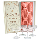 Ribbed Coupe Cocktail Glasses 8 oz | Set of 4 (Clear)