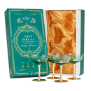 Colored Coupe Art Deco Glasses, Gold | Set of 4 | 8 oz (Green)