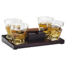 The Wine Savant Cigar Glasses Tray & Ash Tray, 4 Whiskey Cigar Glasses
