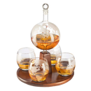 Globe Decanter With 4 Glasses Style 4 1 Premium Barware Gift by The Wine Savant