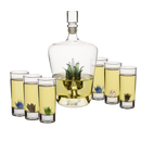 Tequila Decanter Tequila Glasses Set with Agave Decanter and 6 Agave Sipping Shot Glass, Perfect for Gifts for Tequila Lovers, 25 Ounce Bottle, 3 Ounce Tequila Party Decorations Cinco De Mayo (Agave)