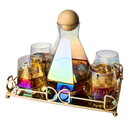 Diamond Iridescent Glass Diamond Decanter and Glasses Set
