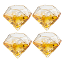 Set of 4 Diamond Whiskey & Wine Glasses 10oz - Wine, Whiskey, Water, Diamond Shaped, Diamonds Collection Sparkle Patented Wine Savant - Stands Alone, Or on Stand