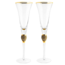 Diamond Champagne Flutes Premium Barware Gift Elegant Drinkware Collection by The Wine Savant