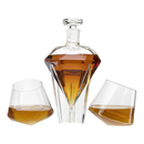 The Wine Savant Diamond Whiskey Decanter l With 2 Diamond Glasses Decanter Set, Diamond Wine Glass Holding Base With 2 Diamond Glasses Liquor, Scotch, Rum, Bourbon, Vodka, Tequila