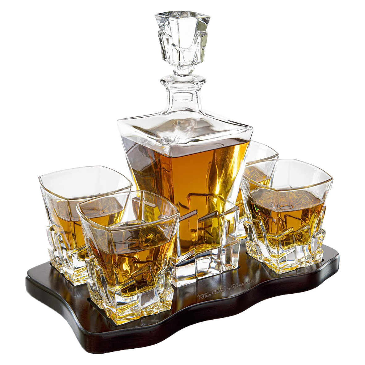 Crystal Wine and Whiskey Iceberg Mountain Glacier Decanter with 4 Glasses, photo 2 of 6