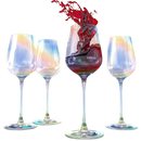 Iridescent Luster Large Radiance Wine Glasses - White Pearl Whimsy and Nostalgia Large Red Wine or White Wine Glass In An Elegant Gift Box