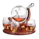 Etched World Decanter Whiskey Globe