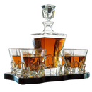 Crystal Wine and Whiskey Iceberg Mountain Glacier Decanter with 4 Glasses
