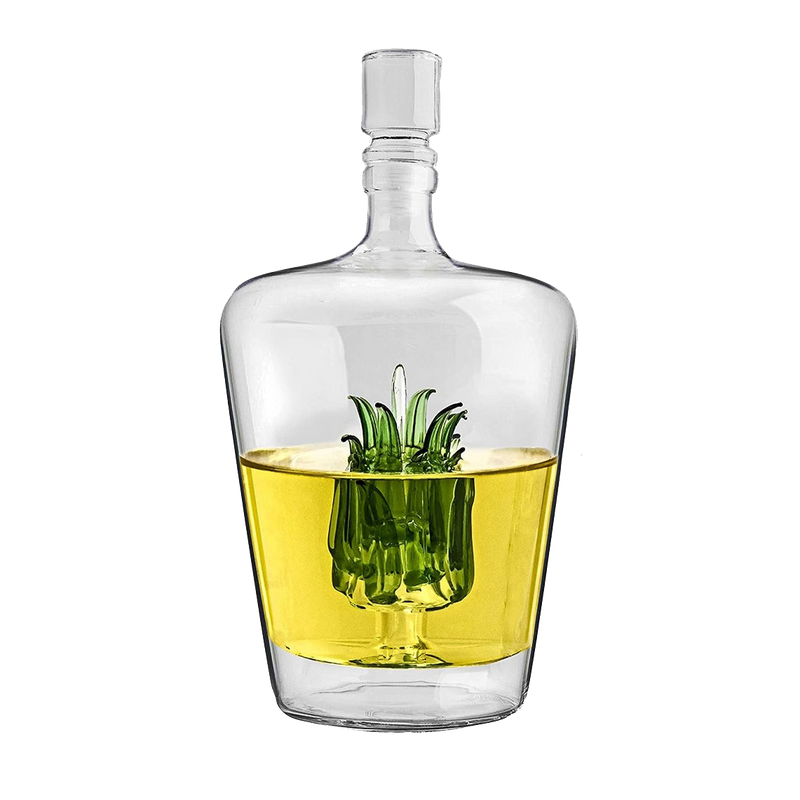 Tequila Decanter With Agave Plant, Glass Agave Decanter Perfect For Any Bar Or Tequila Party, 25 Ounce Bottle by The Wine Savant