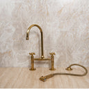 Unlacquered Brass Bridge Kitchen Faucet