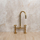 Unlacquered Brass Bridge Kitchen Faucet