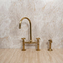 Unlacquered Brass Bridge Kitchen Faucet