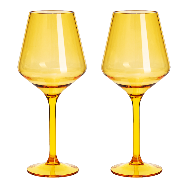 Floating Wine Glasses for Pool - Set of 2-15 OZ Shatterproof Poolside Wine Glasses, Tritan Plastic Reusable Stemware, Beach Outdoor Cocktail, Wine, Champagne, Water Glassware - Spring Summer (Green)